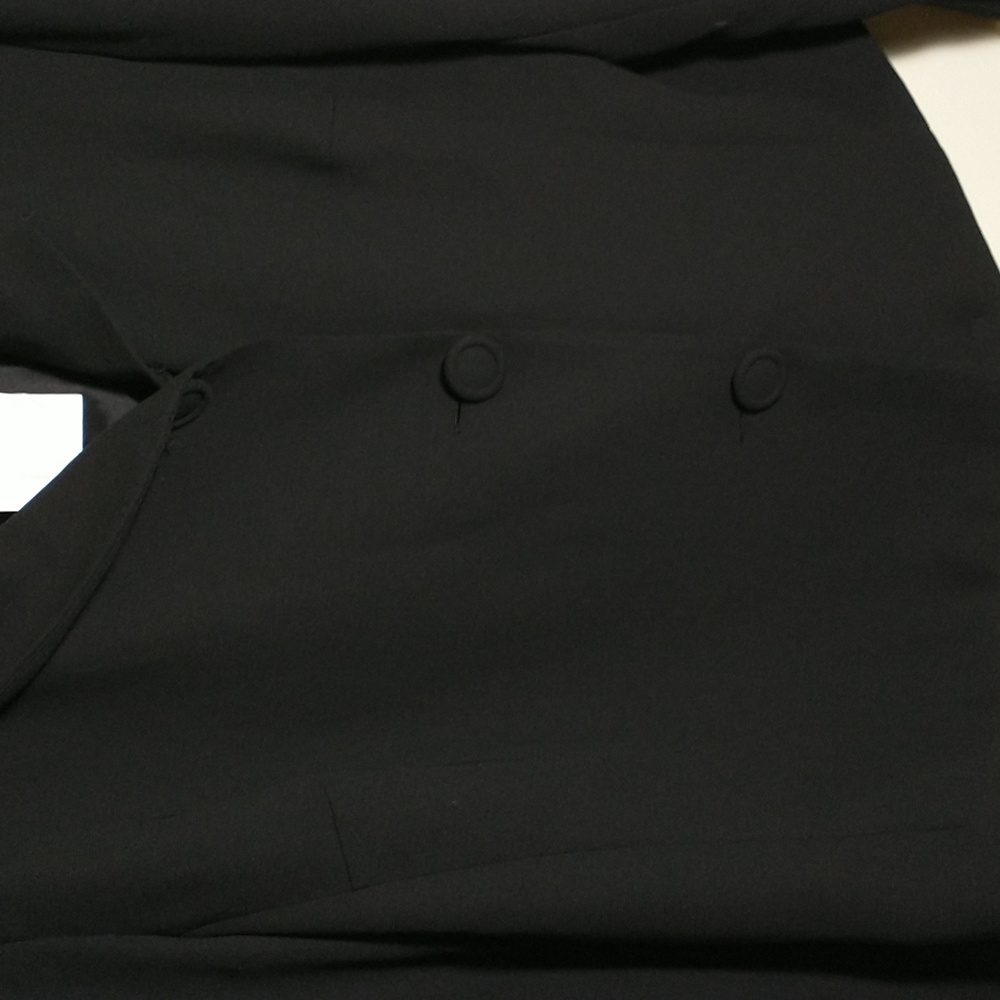 Talbots Black Single Breasted Crossover Collar Bl… - image 4